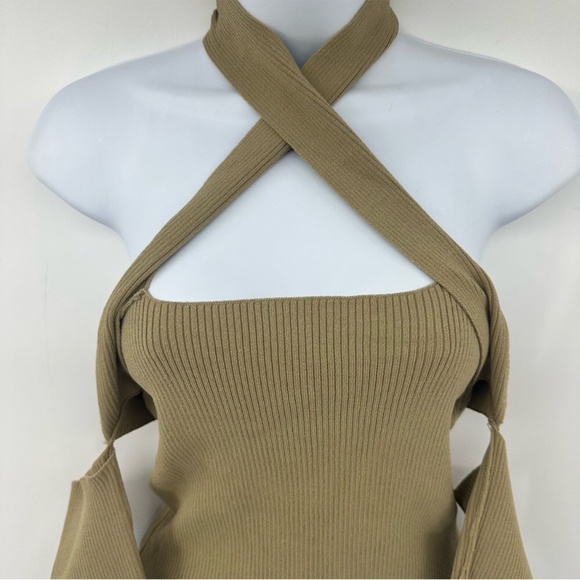 Revolve NBD Eva Off Shoulder Ribbed Top Taupe Size Large New with Tag - Picture 6 of 13